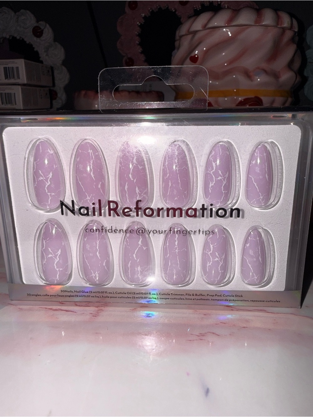 Nail Reformation Lilac Marble Press-On Nails